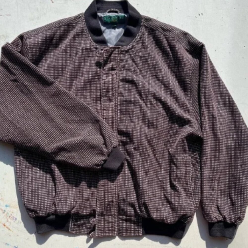 Men's Vintage Crocodile Brand Jacket Multicolor Striped L Bomber Zip Preppy City